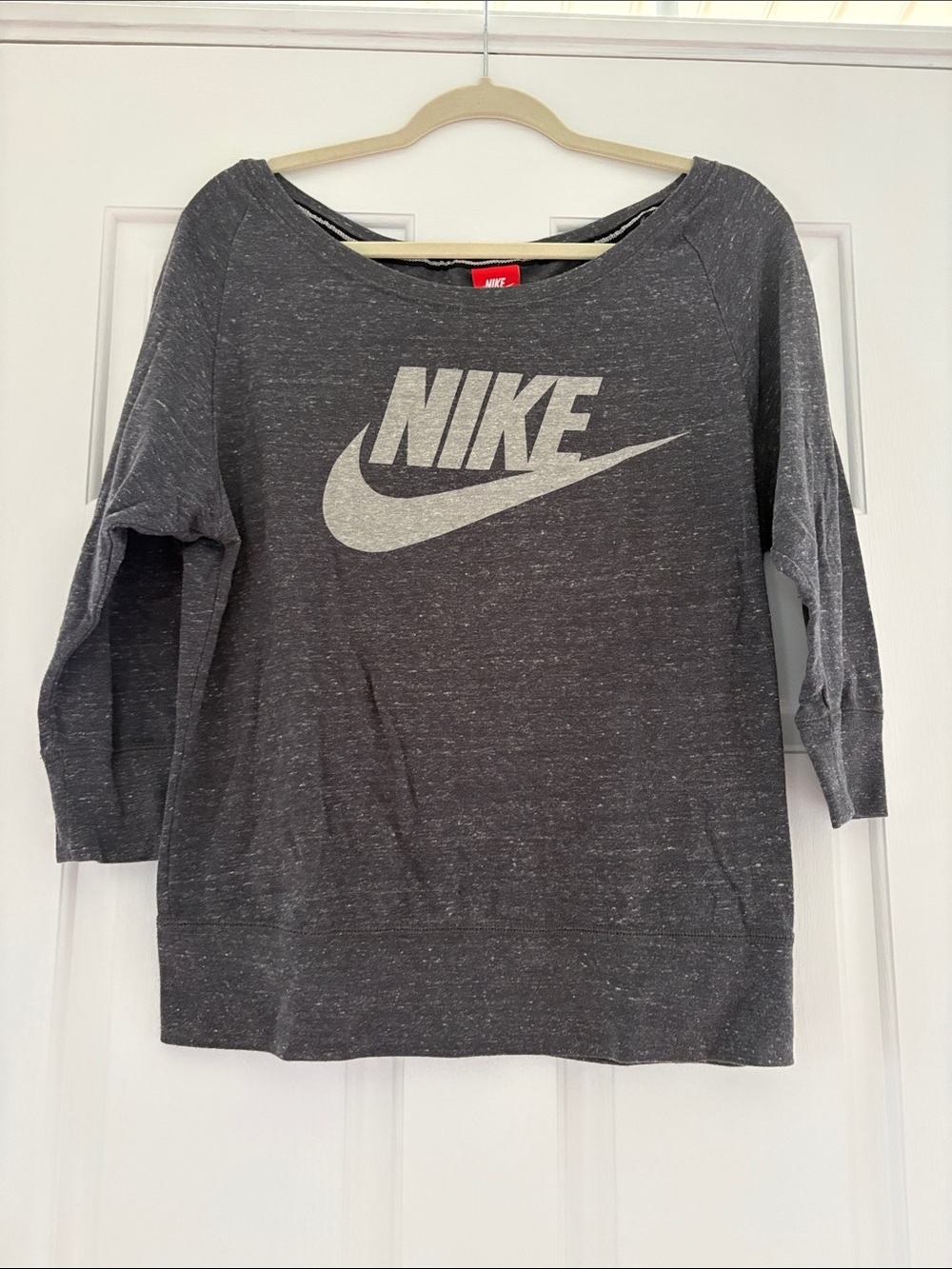 Nike Gray Logo Off the Shoulder Shirt